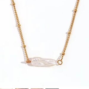 Louise Carter Gold Necklace with White Pearl Pendant